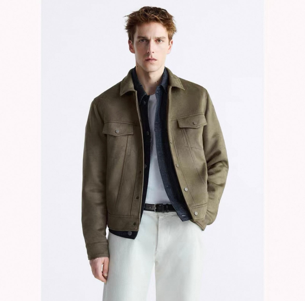 Jacke mit Wildlederimitat