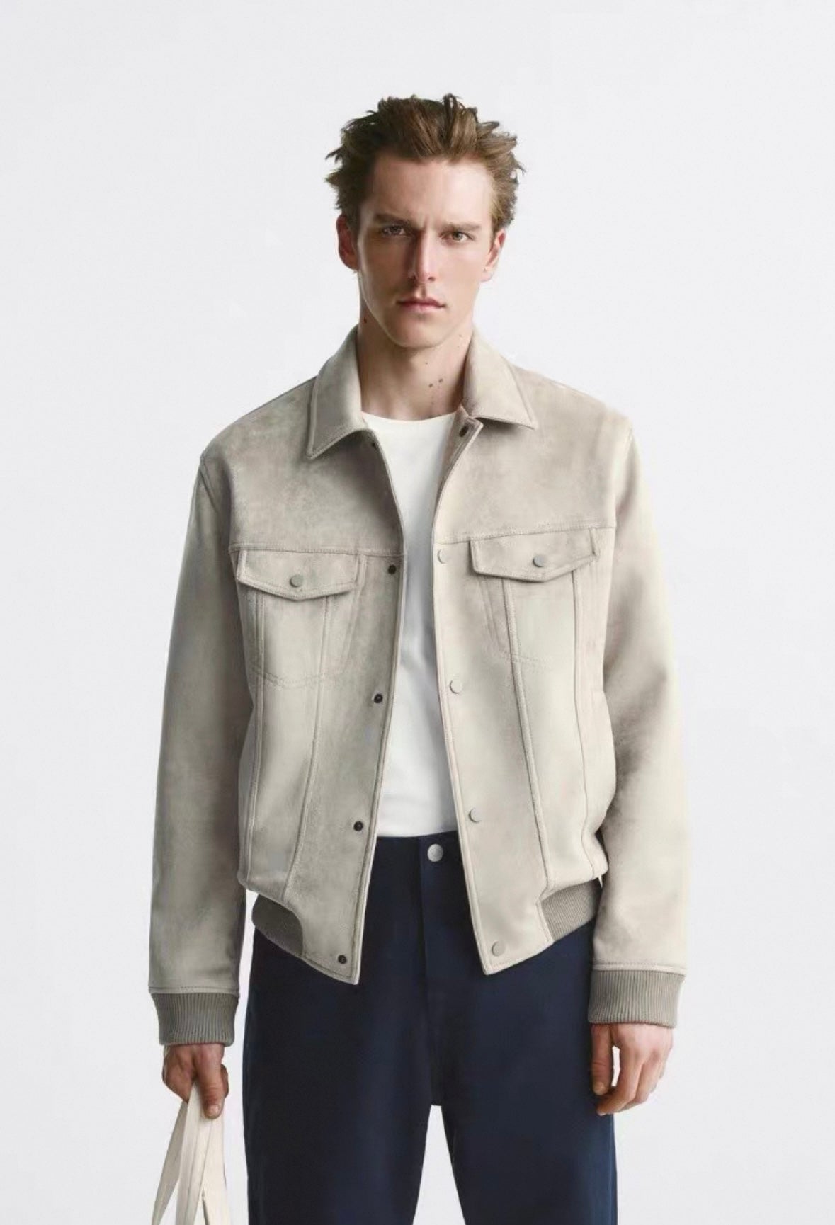 Jacke mit Wildlederimitat